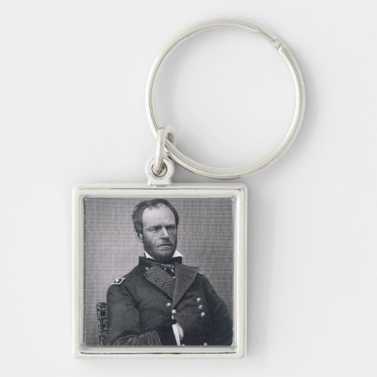 Generaal William Tecumseh Sherman, gegraveerd na e Sleutelhanger (Voorkant)