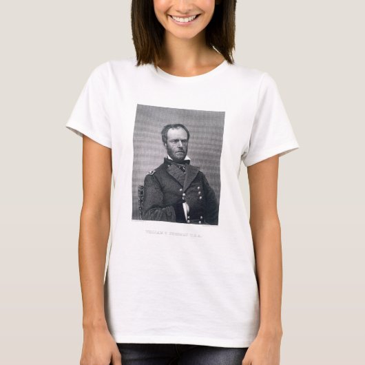 Generaal William Tecumseh Sherman, gegraveerd na e T-shirt (Voorkant)