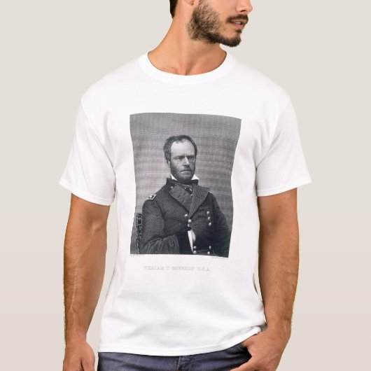 Generaal William Tecumseh Sherman, gegraveerd na e T-shirt (Voorkant)