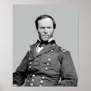 Generaal William Tecumseh Sherman Portrait - 1864 Poster