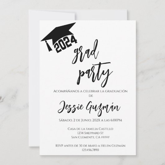 Generación 2024 invitación de graduación kaart (Voorkant)
