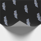 General Air Pilot Chrome like Star Wings Black Cadeaupapier (Hoek)