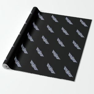 General Air Pilot Chrome like Star Wings Black Cadeaupapier