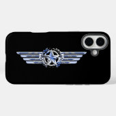 General Air Pilot Chrome like Star Wings Black Case-Mate iPhone Case (Achterkant (horizontaal))