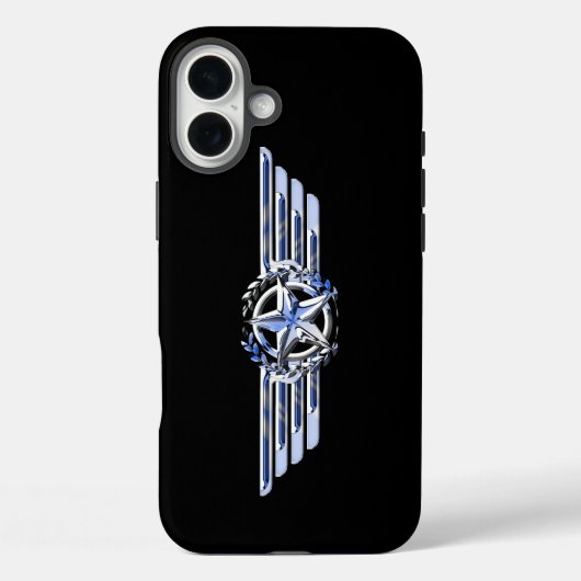 General Air Pilot Chrome like Star Wings Black Case-Mate iPhone Case (Achterkant)