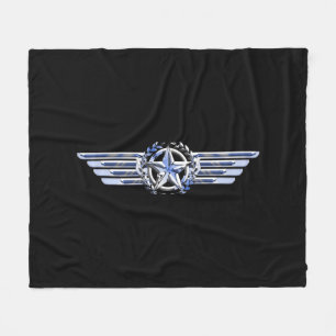General Air Pilot Chrome like Star Wings Black Fleece Deken