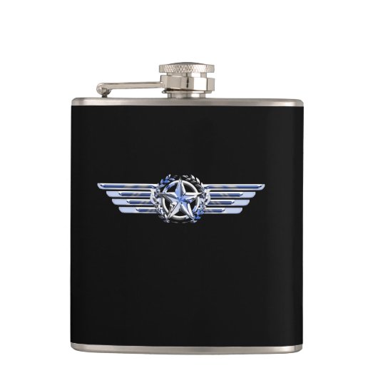 General Air Pilot Chrome like Star Wings Black Heupfles (Voorkant)