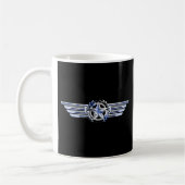 General Air Pilot Chrome like Star Wings Black Koffiemok (Links)