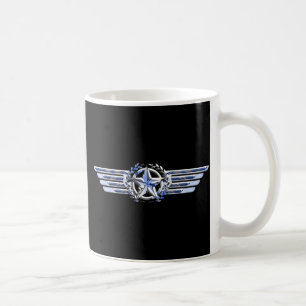 General Air Pilot Chrome like Star Wings Black Koffiemok