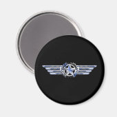 General Air Pilot Chrome like Star Wings Black Magneet (Voorkant / Achterkant)