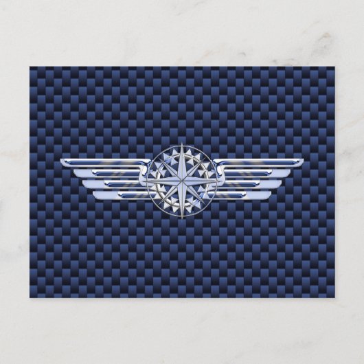 General Air Pilot Chrome like Wings Compass Briefkaart (Voorkant)