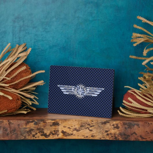 General Air Pilot Chrome like Wings Compass Fotoplaat (Zijkant)