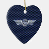 General Air Pilot Chrome like Wings Compass Keramisch Ornament (Rechts)