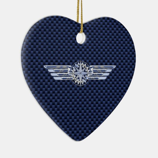 General Air Pilot Chrome like Wings Compass Keramisch Ornament (Rechts)