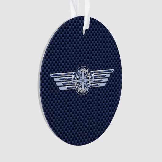 General Air Pilot Chrome like Wings Compass Ornament (voorkant)