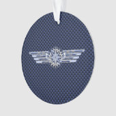 General Air Pilot Chrome like Wings Compass Ornament (voorkant)