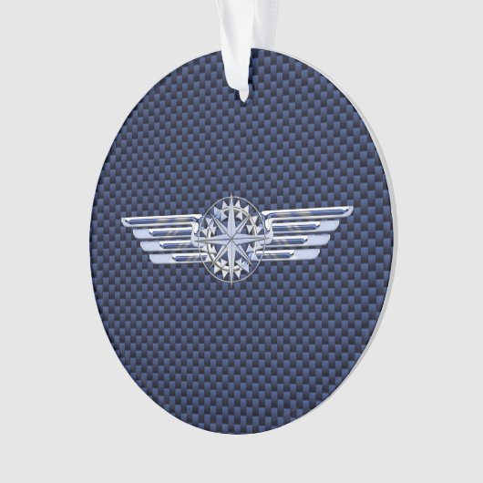 General Air Pilot Chrome like Wings Compass Ornament (voorkant)