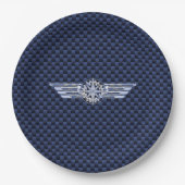 General Air Pilot Chrome like Wings Compass Papieren Bordje (Voorkant)