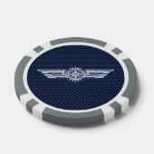 General Air Pilot Chrome like Wings Compass Pokerchips (Enkel)