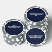 General Air Pilot Chrome like Wings Compass Pokerchips (Opstapeling)