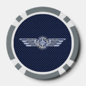 General Air Pilot Chrome like Wings Compass Pokerchips (Achterkant)