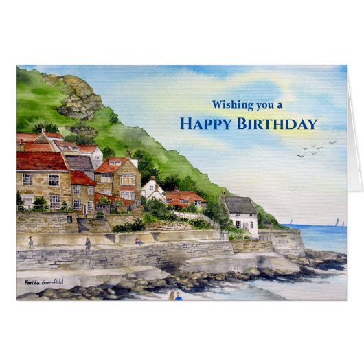 General Birthday Summer in Runswick Bay Waterverf (Voorkant Horizontaal)
