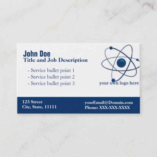 General Blue Elegant Visitekaartje (Voorkant)