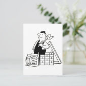General Builder Cartoon Briefkaart (Staand voorkant)