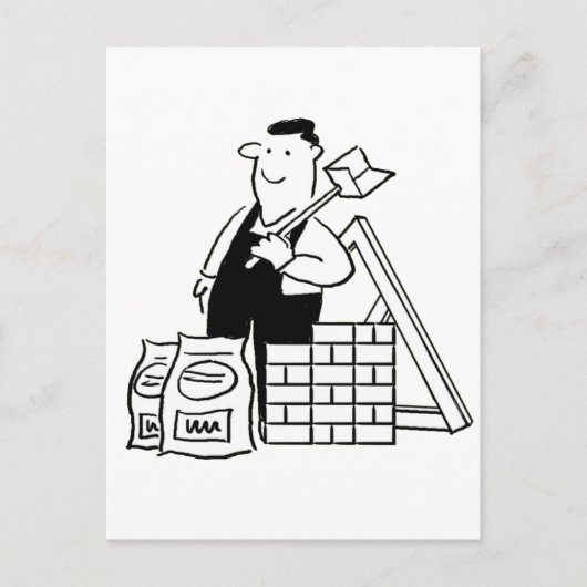 General Builder Cartoon Briefkaart (Voorkant)