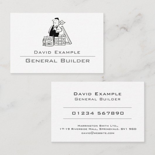 General Builder met Visitekaartje Illustratie (Voorkant / Achterkant)