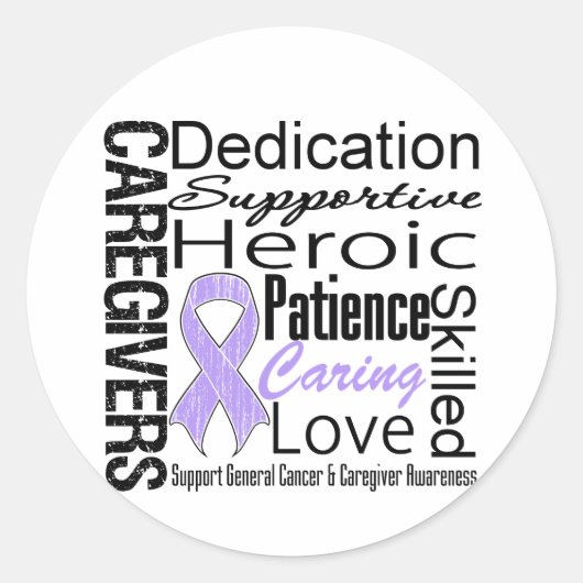 General Cancer Caregivers Collage Ronde Sticker (Voorkant)