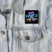 General Cancer Groovy Peace Cure Vierkante Button 5,1 Cm (In situ)