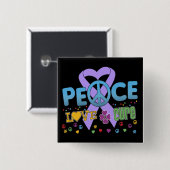 General Cancer Groovy Peace Cure Vierkante Button 5,1 Cm (Voorkant /achterkant)