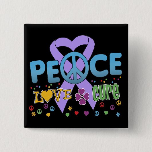 General Cancer Groovy Peace Cure Vierkante Button 5,1 Cm (Voorkant)