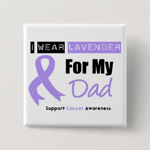 General Cancer I Draag lavender voor mijn vader Vierkante Button 5,1 Cm