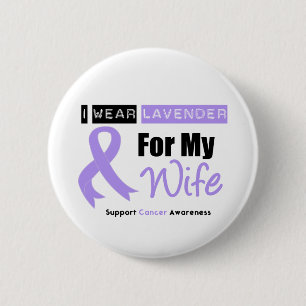 General Cancer I Draag Lavender voor mijn vrouw Ronde Button 5,7 Cm