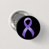 General Cancer - Lavender Ribbon Ronde Button 3,2 Cm (Voorkant /achterkant)