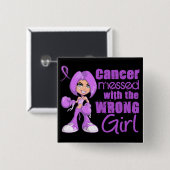 General Cancer Messing met het verkeerde meisje Vierkante Button 5,1 Cm (Voorkant /achterkant)
