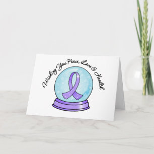 General Cancer Ribbon Merry Kerstmis Snowglobe Feestdagen Kaart