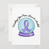 General Cancer Ribbon Merry Kerstmis Snowglobe Feestdagenkaart (Voorkant / Achterkant)