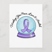 General Cancer Ribbon Merry Kerstmis Snowglobe Feestdagenkaart (Voorkant)