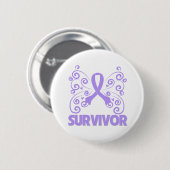 General Cancer Survivor Butterfly Ronde Button 5,7 Cm (Voorkant /achterkant)