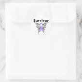 General Cancer Survivor Tribal Butterfly Ronde Sticker (Tas)