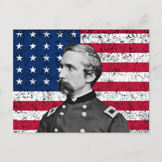 General Chamberlain en de Amerikaanse vlag Briefkaart (Voorkant)
