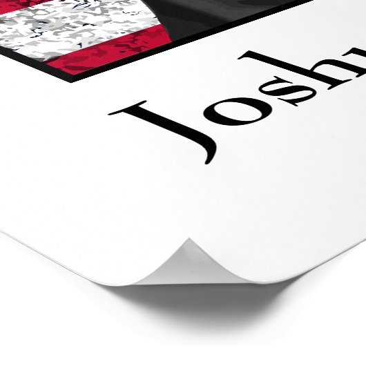 General Chamberlain en de Amerikaanse vlag Poster (Hoek)