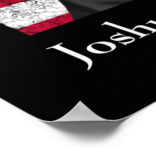 General Chamberlain en de Amerikaanse vlag Poster (Hoek)