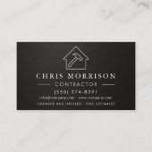 General Construction Black Silver Metallic QR Code Visitekaartje (Voorkant)