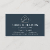 General Construction Blue Silver QR Code Visitekaartje (Voorkant)