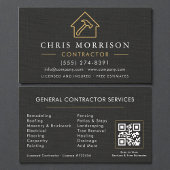 General Construction Linen Black Gold QR Code Visitekaartje