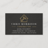 General Construction Linen Black Gold QR Code Visitekaartje (Voorkant)